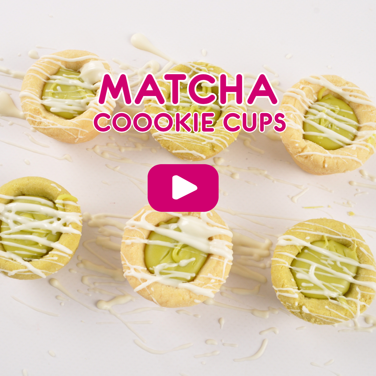 Matcha Filled Cookie Cups