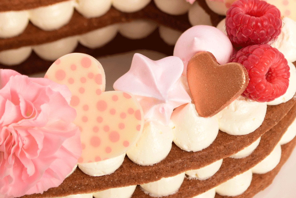 Valentines Heart Biscuit Cake - Roberts Edible Craft